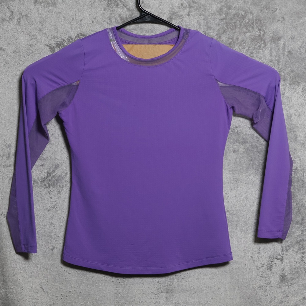 IBKUL Sun Shirt Womens XS Purple Mesh Trim UPF 50 Golf Tennis Pickleball